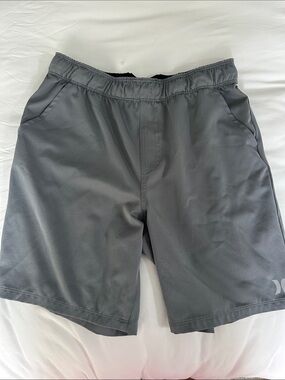 Hurley Gray Elastic-Waist Active Shorts